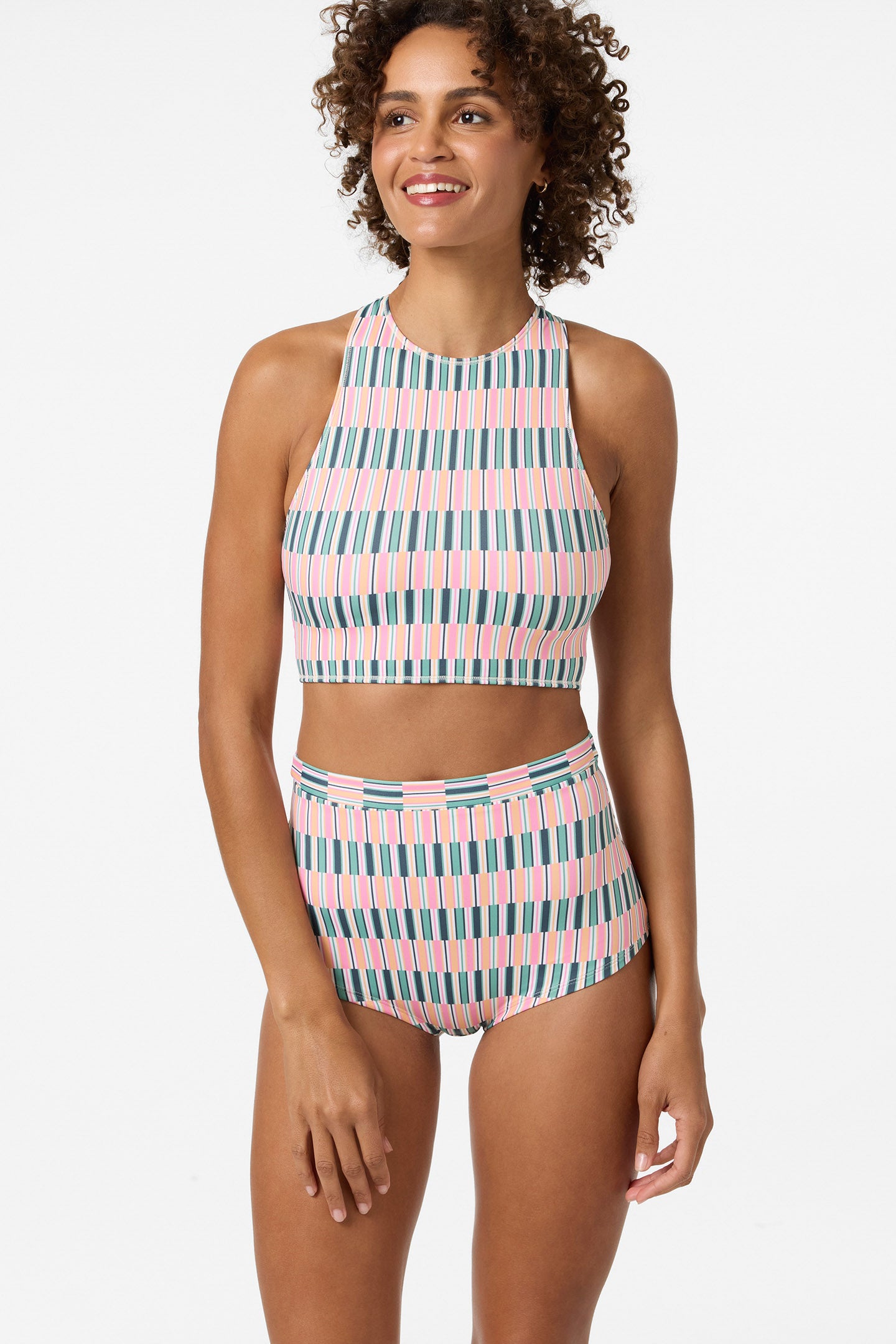 Performance Surf Glenwood High Neck Printed Active Bikini Top