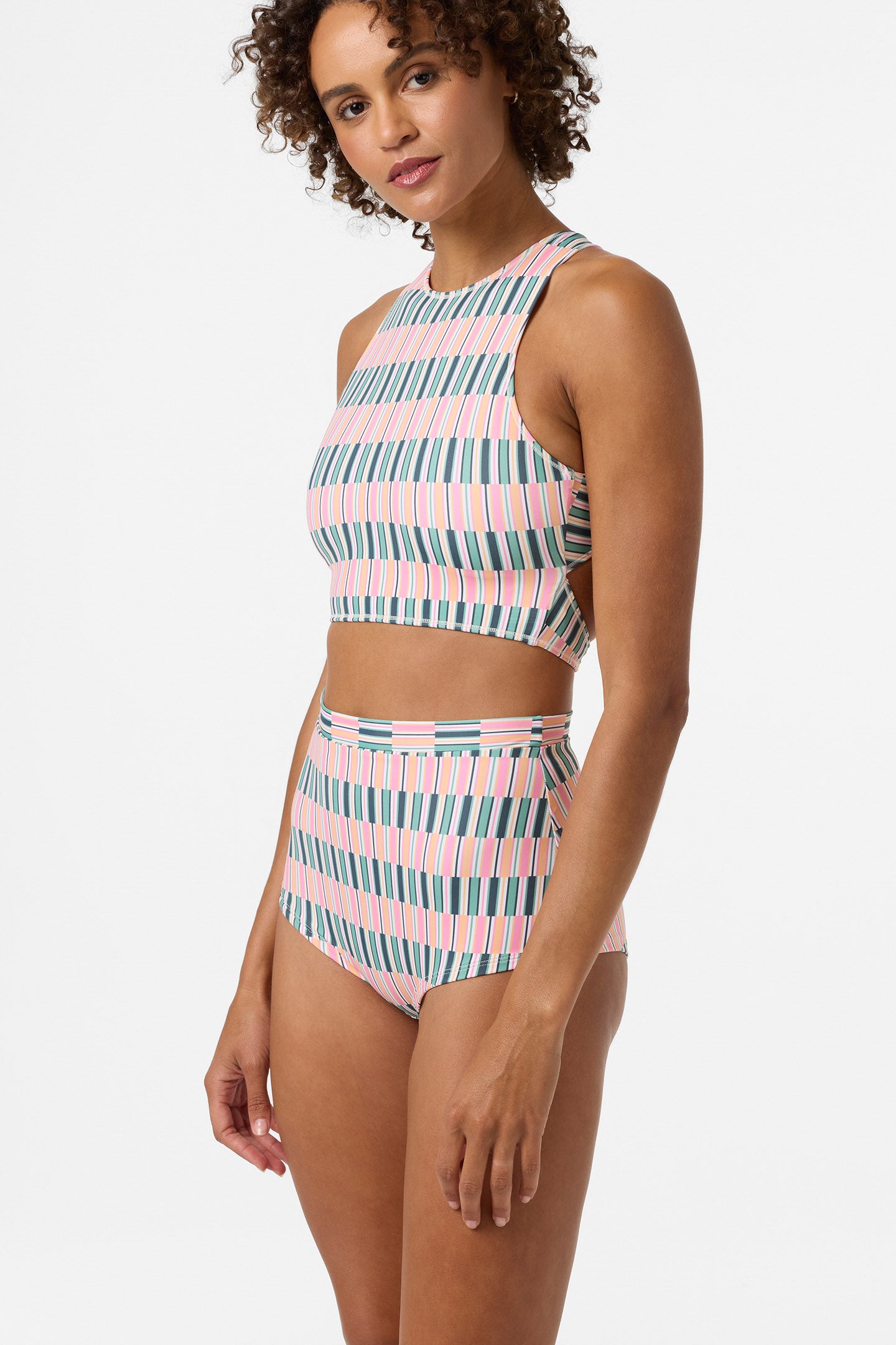 Performance Surf Glenwood High Neck Printed Active Bikini Top - Image 6