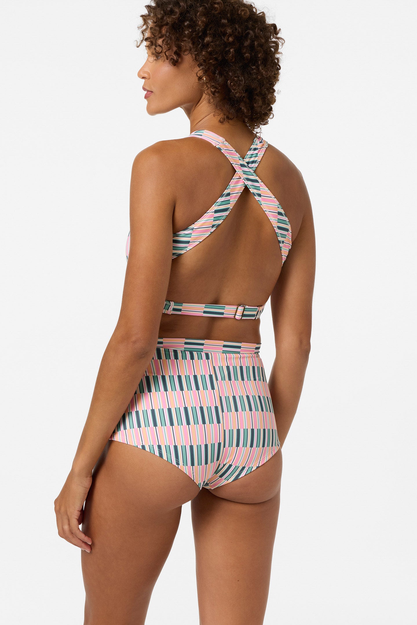 Performance Surf Glenwood High Neck Printed Active Bikini Top - Image 7